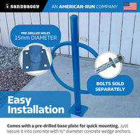 commercial post and ring bike rack - blue