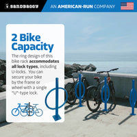 commercial post and ring bike rack - blue