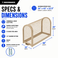 tan large security backflow cage - specs