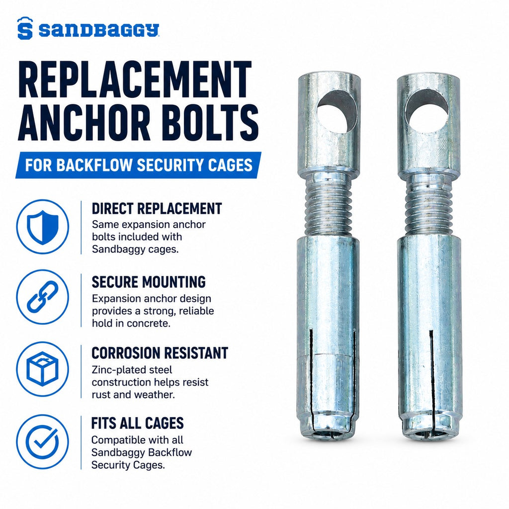 Replacement Anchor Bolts for Backflow Security Cages | 2 Pack