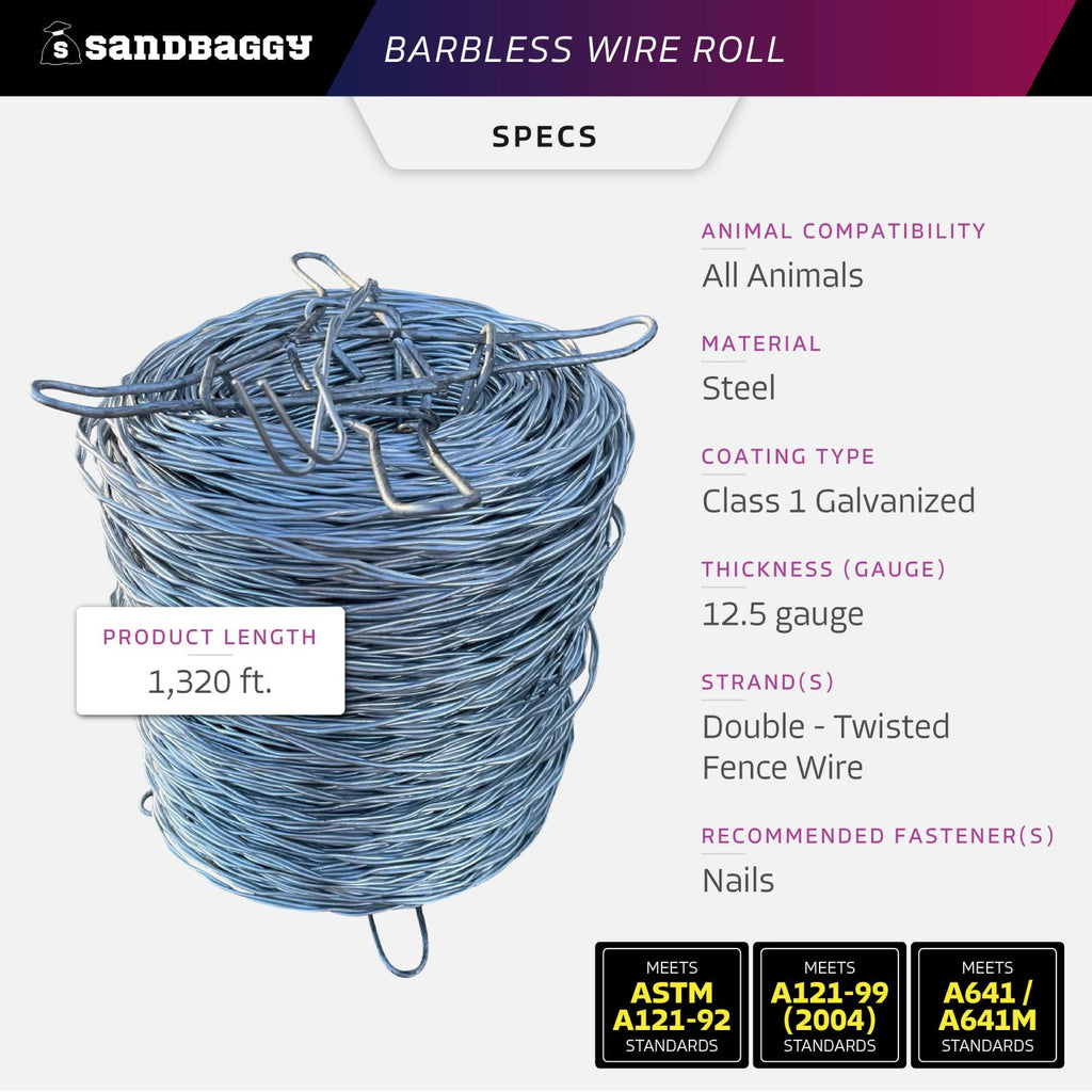 barbless wire roll specs