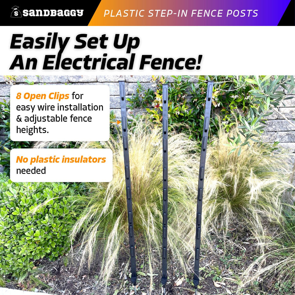 black 4 ft electric step-in fence post
