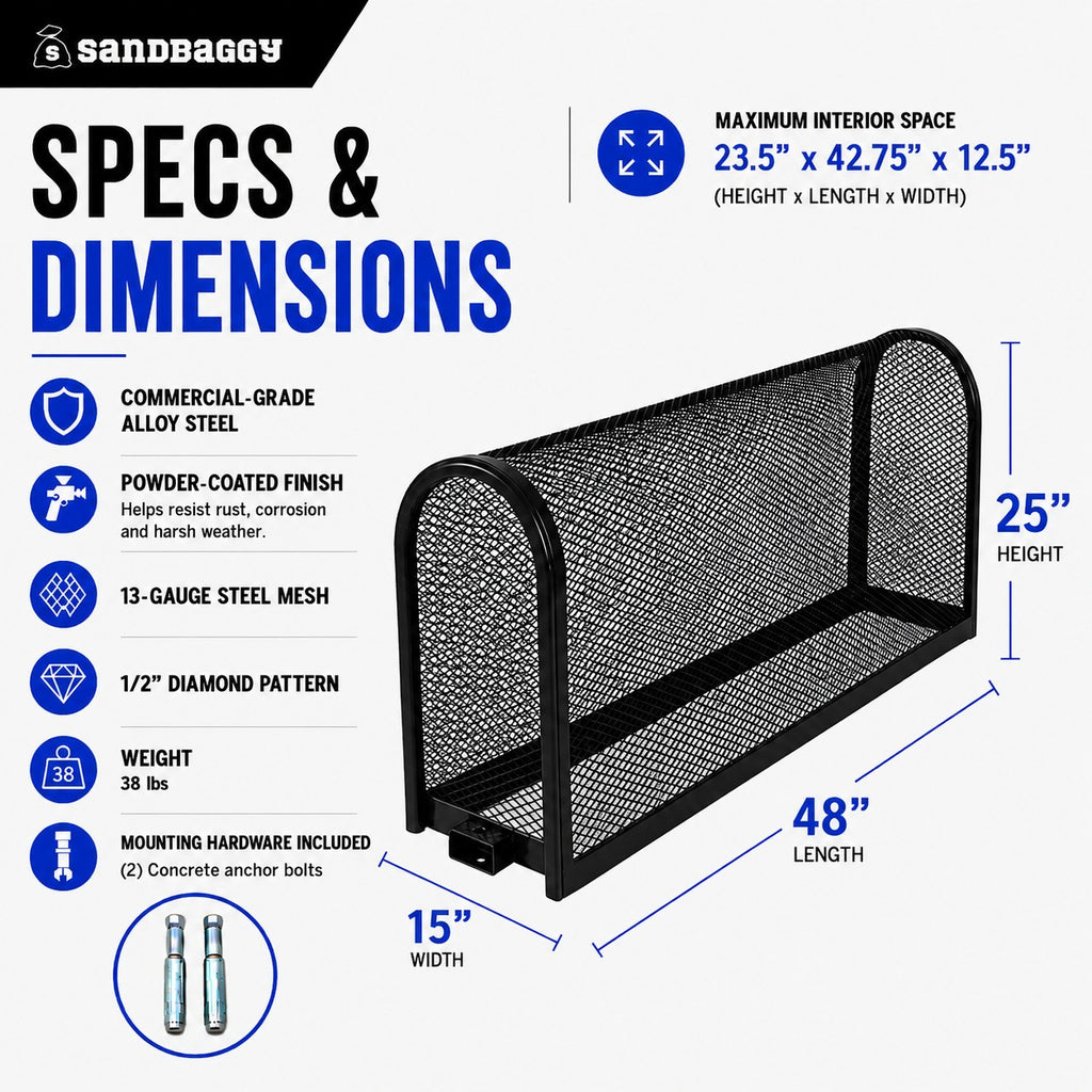 Large Black Backflow Cage - specs
