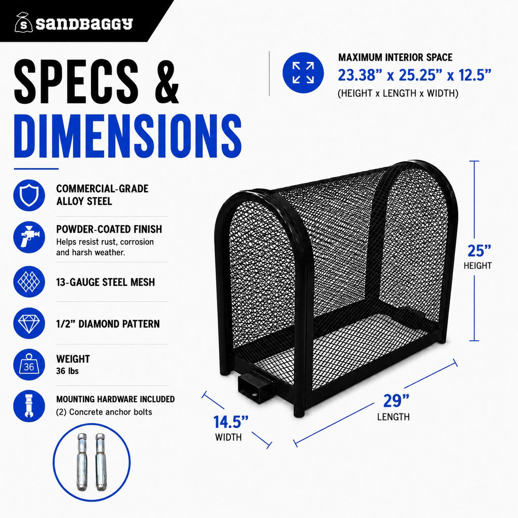 Black Security Backflow Cage - Specs