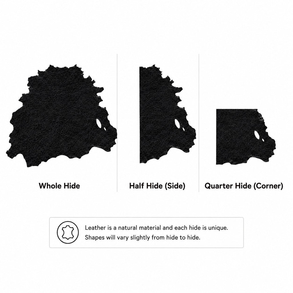 Quarter Hide Premium Leather Fabric – Made in Italy – Black