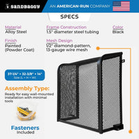 Black Wall Mounted Backflow Cage specs
