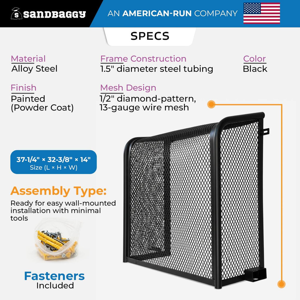 Black Wall Mounted Backflow Cage specs