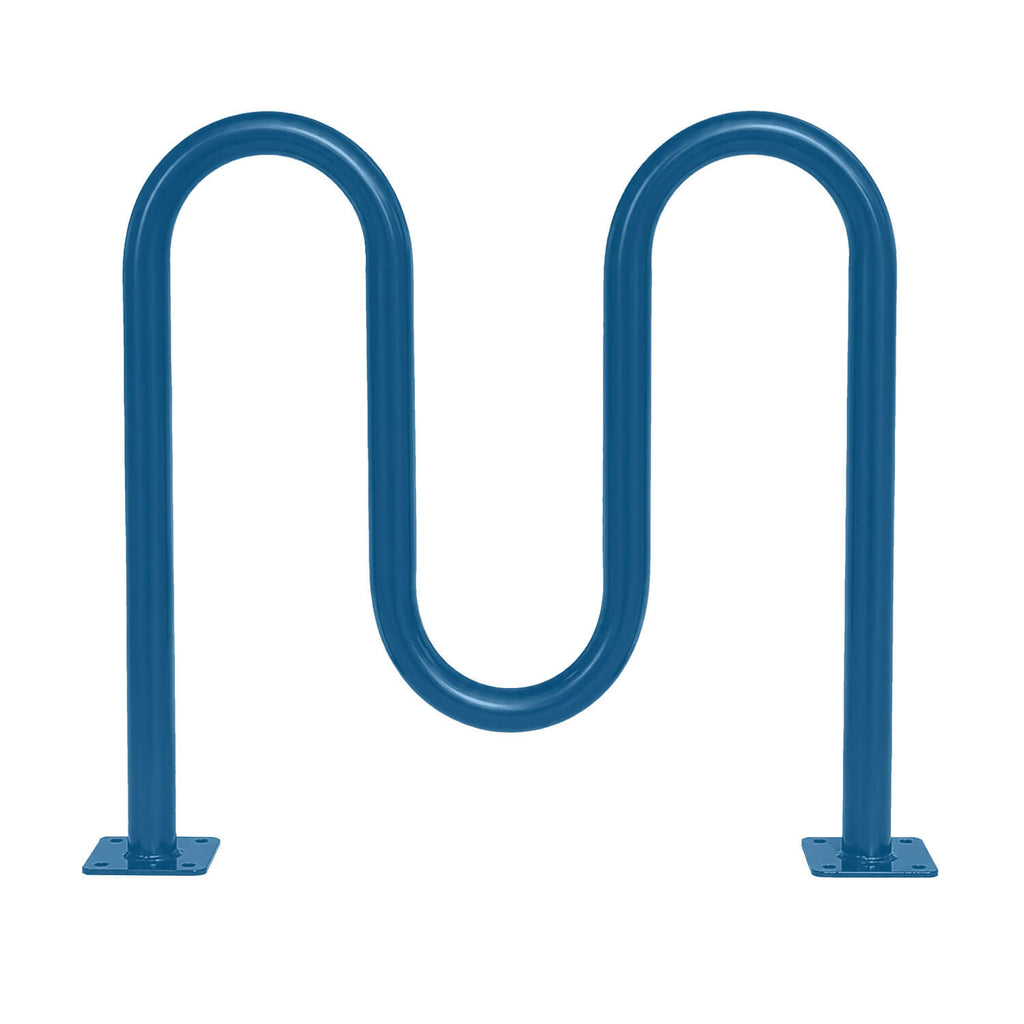 Blue Dual Loop Bike Rack - 5 Capacity 