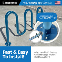 Blue 5 loop bike rack - 7 capacity 