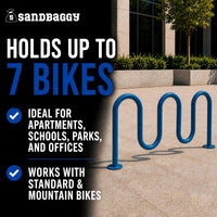 Blue 5 loop bike rack - 7 capacity 