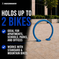 Circle Bike Rack - Blue - 2 bike capacity 