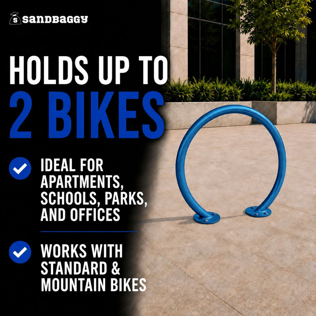 Circle Bike Rack - Blue - 2 bike capacity 