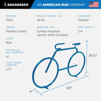 Blue Modern Bicycle Bike Rack 