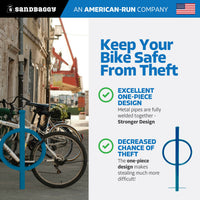 in ground post and ring bike rack - blue