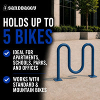 Blue Dual Loop Bike Rack - 5 Capacity 