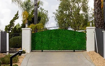 outdoor faux greenery wall