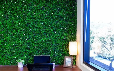 indoor commercial greenery wall squares backdrop, lead free and flame Retardant