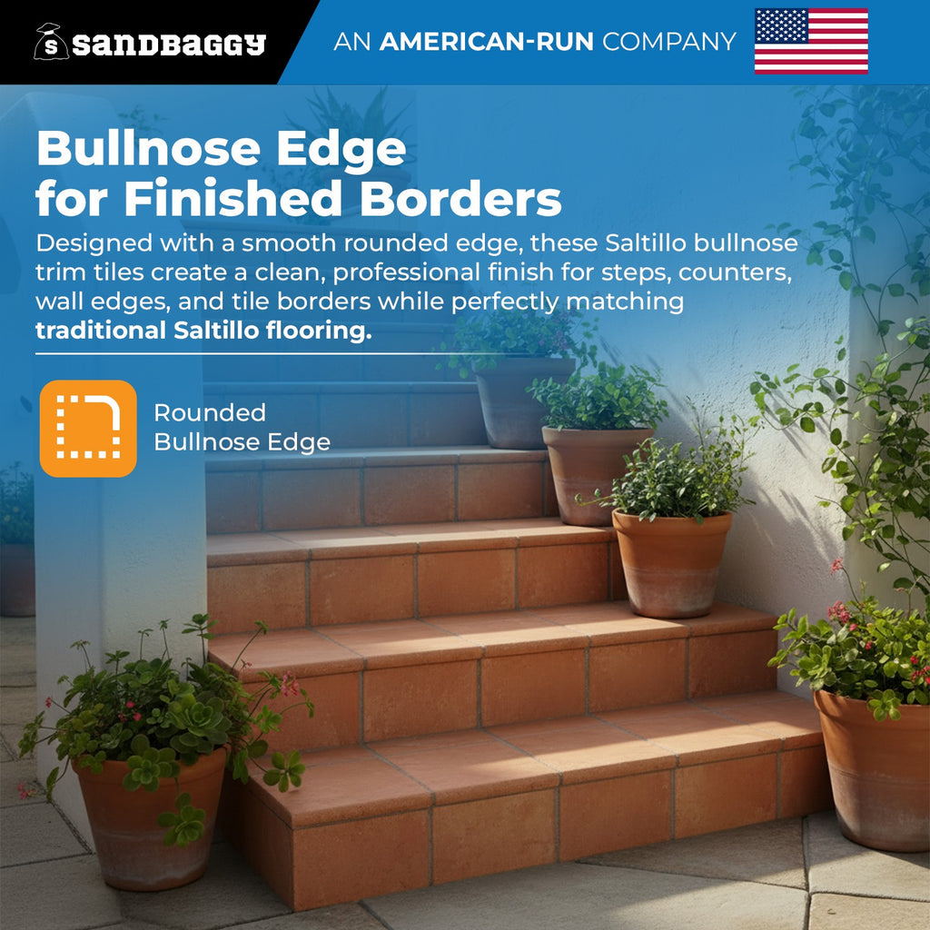 Bullnose Saltillo Tile Stairs