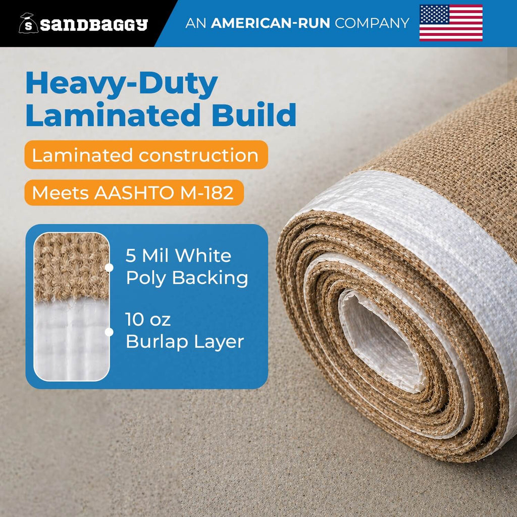 Burlap Concrete Curing Blankets - Curelap - Burlene - 10 ft Width