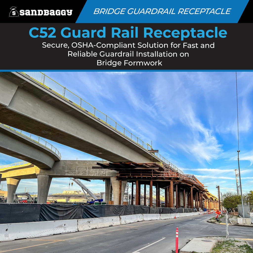 C52 Bridge Overhang Guard Rail Receptacle – Secure Guardrail Mount for Bridge Formwork