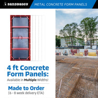 custom 4 foot concrete form wall panels