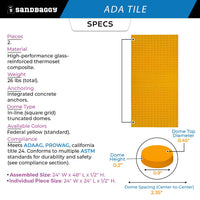 Cast-in-Place ADA Tile Set (24" x 48") - Truncated Domes