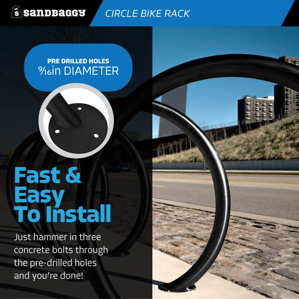 surface mounted circle bike racks