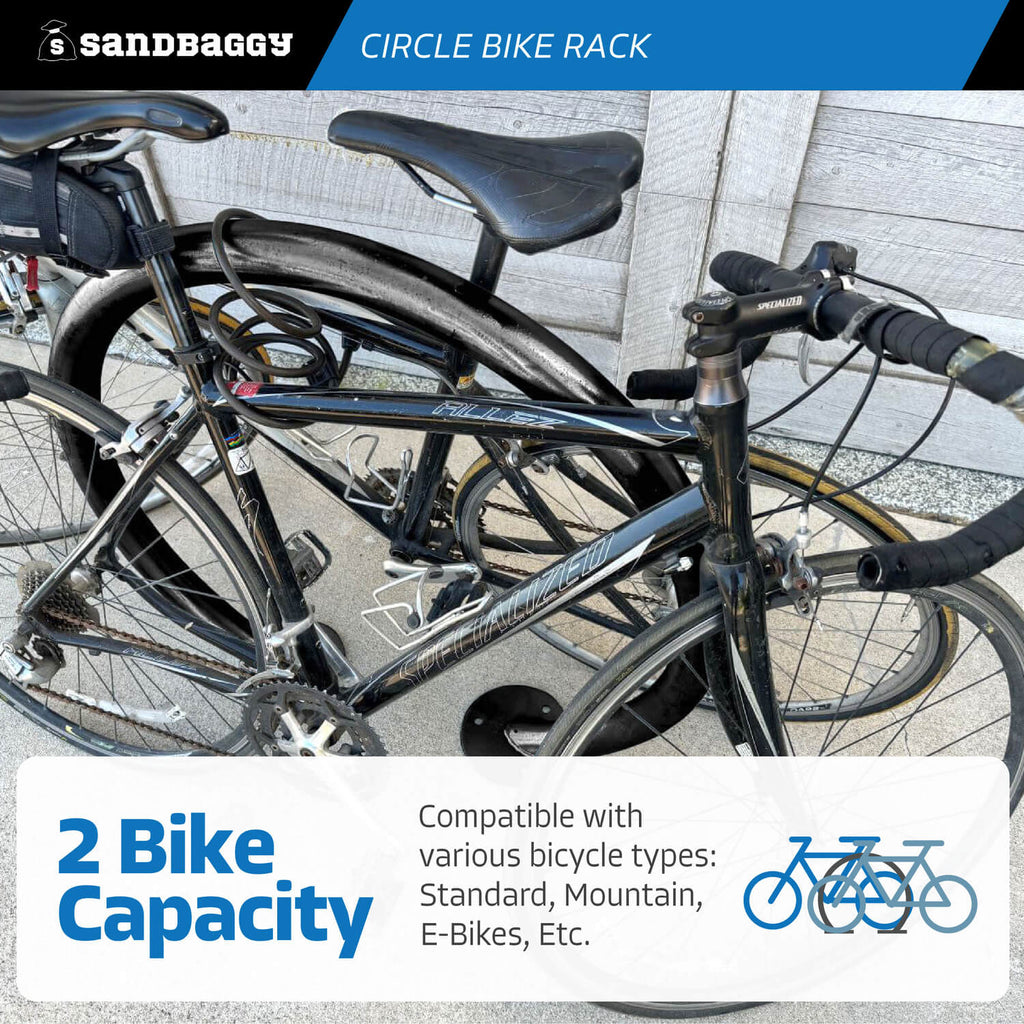 circle bike racks - 2 bike capacity