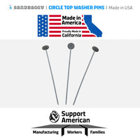 12 in. or 18 in. Circle Top Pins (Easy Installation) - 6 Gauge Steel - Made in USA