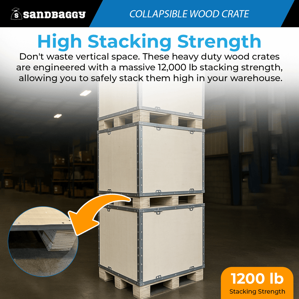 collapsible wood crate