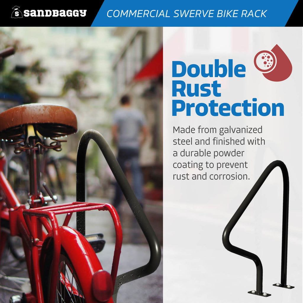 galvanized steel swerve bike racks - powder coated, rust resistant