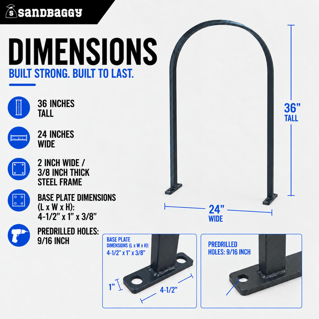 U-Shaped Industrial Metal Bike Rack