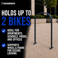 U-Shaped Industrial Metal Bike Rack - 2 bike capacity
