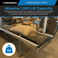 belt conveyor systems with 1,100 LB Capactiy