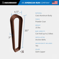 Copper Oval Bike Rack specs