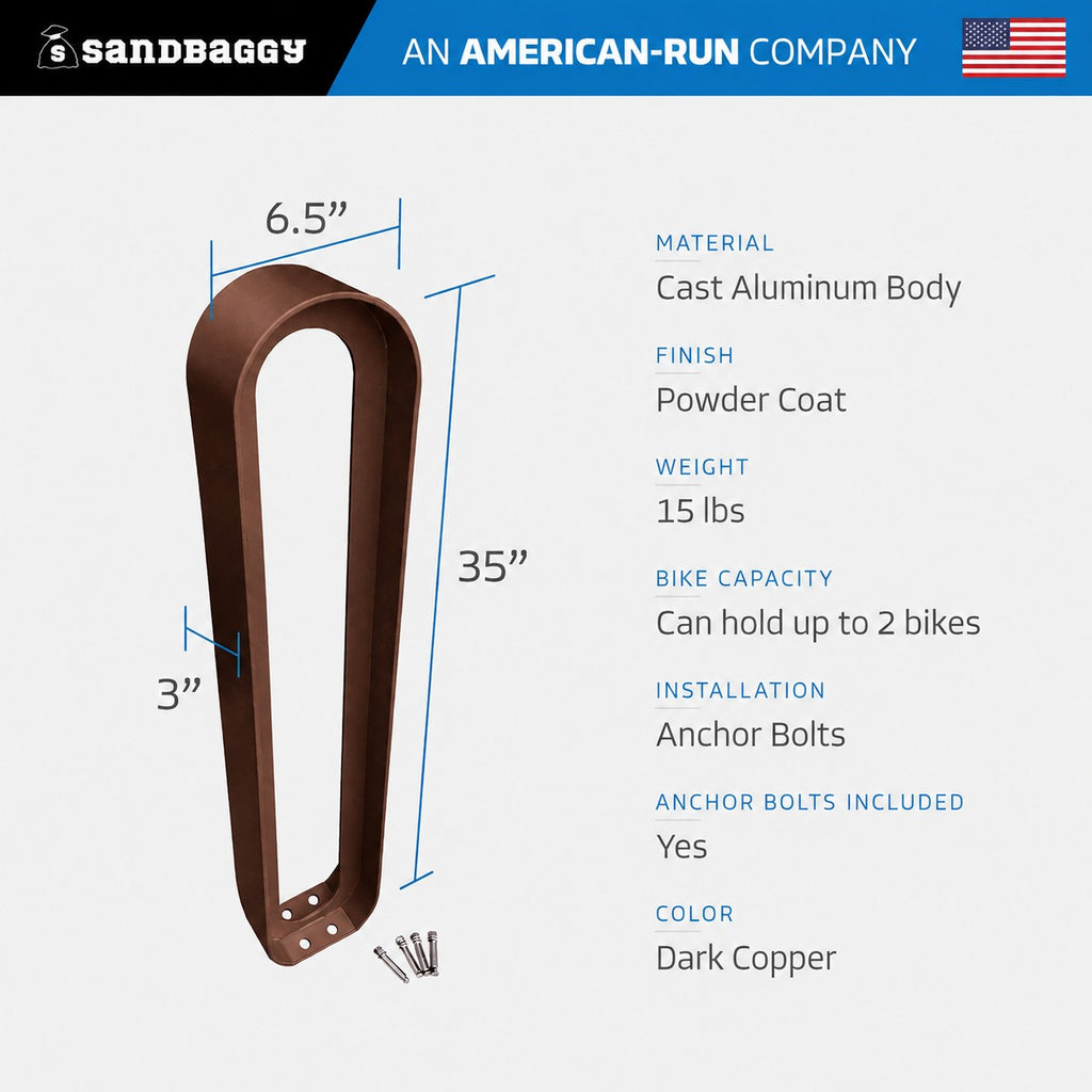 Copper Oval Bike Rack specs