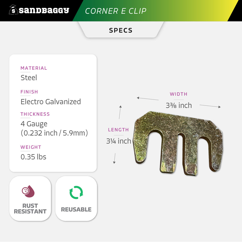 corner E clips specs