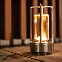Klarako Crystal Lantern | Cordless LED Touch Table & Desk Lamp