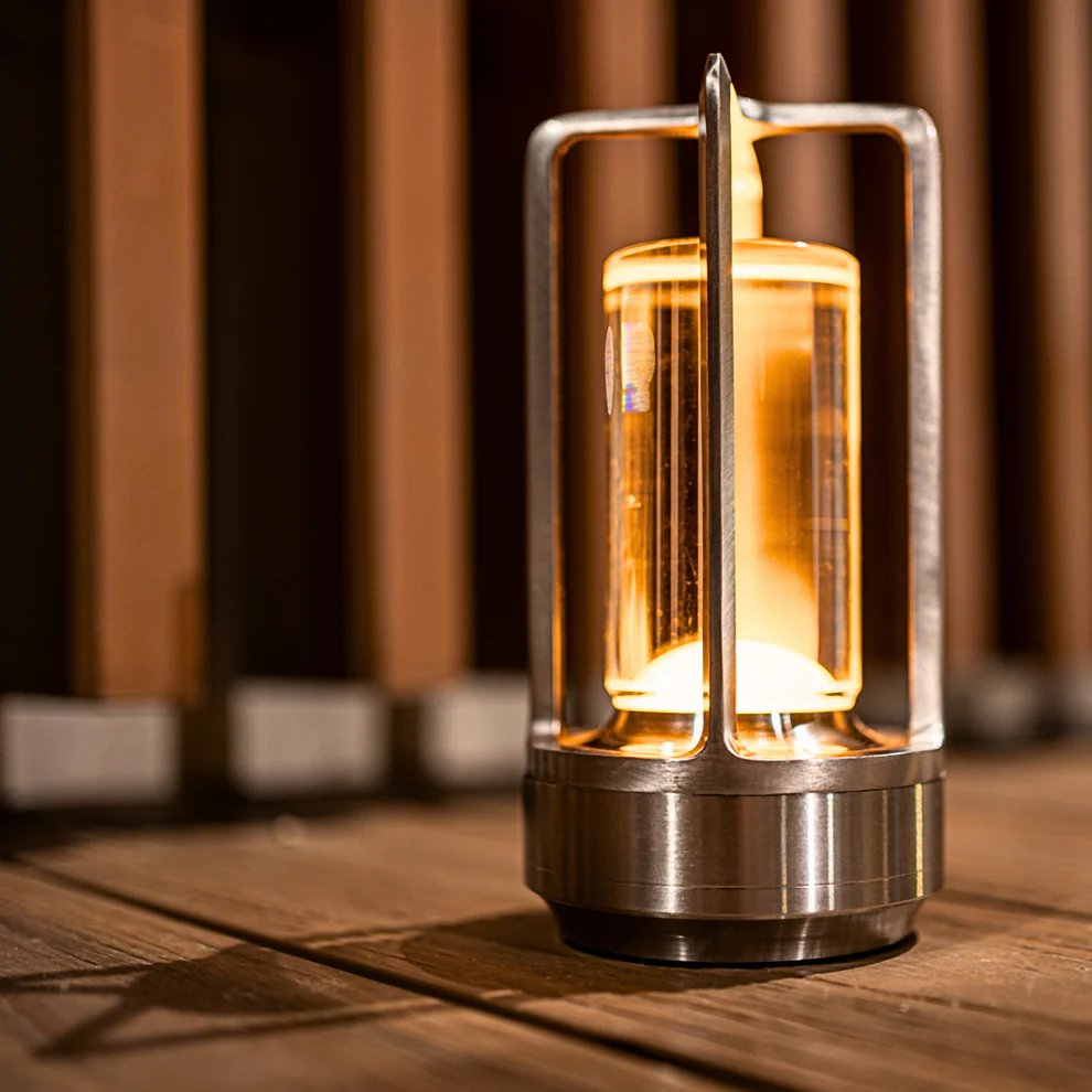Klarako Crystal Lantern | Cordless LED Touch Table & Desk Lamp