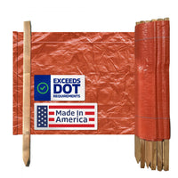 3 ft x 100 ft DOT Orange Silt Fence with Wood Stakes