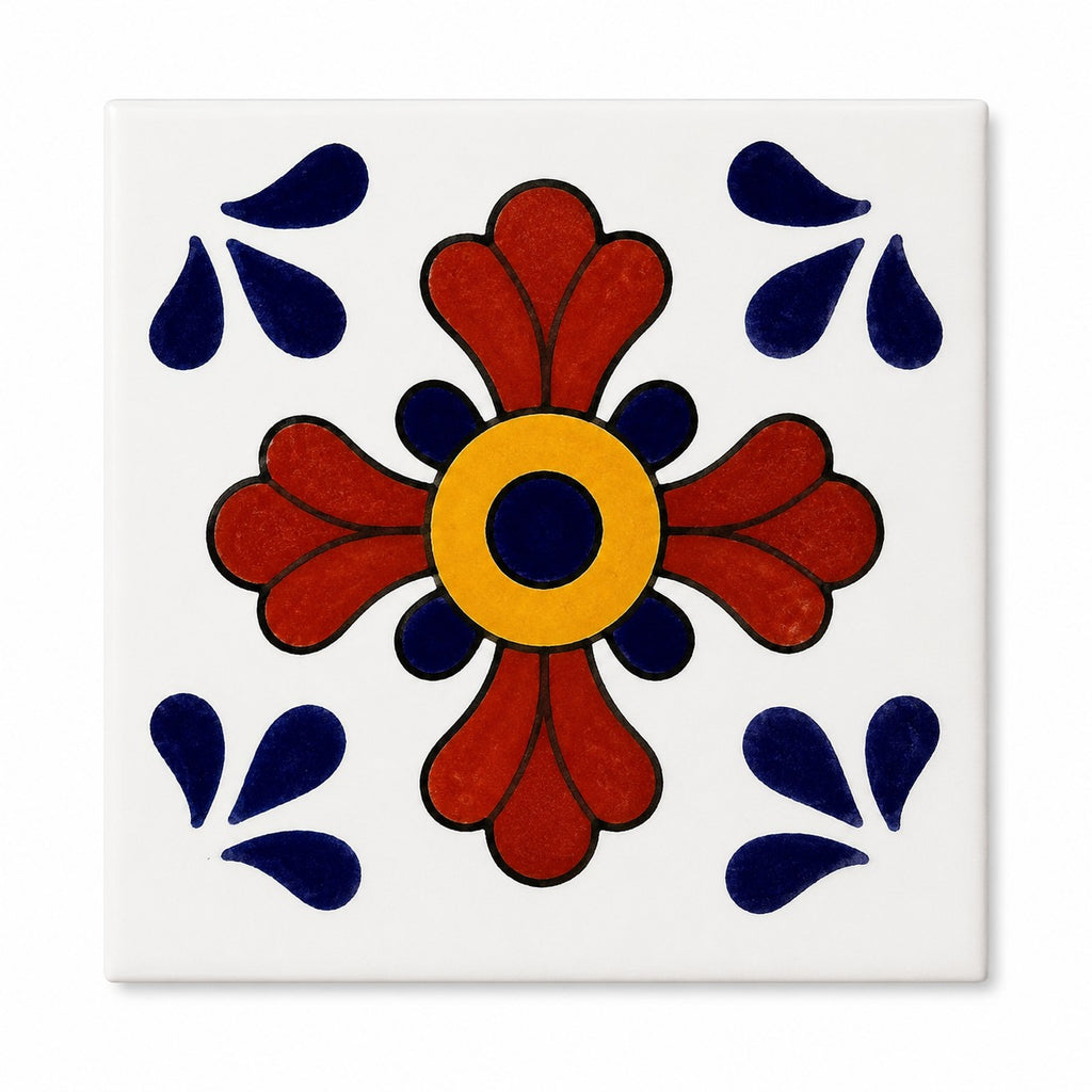 Daisy Floral Talavera Tile 