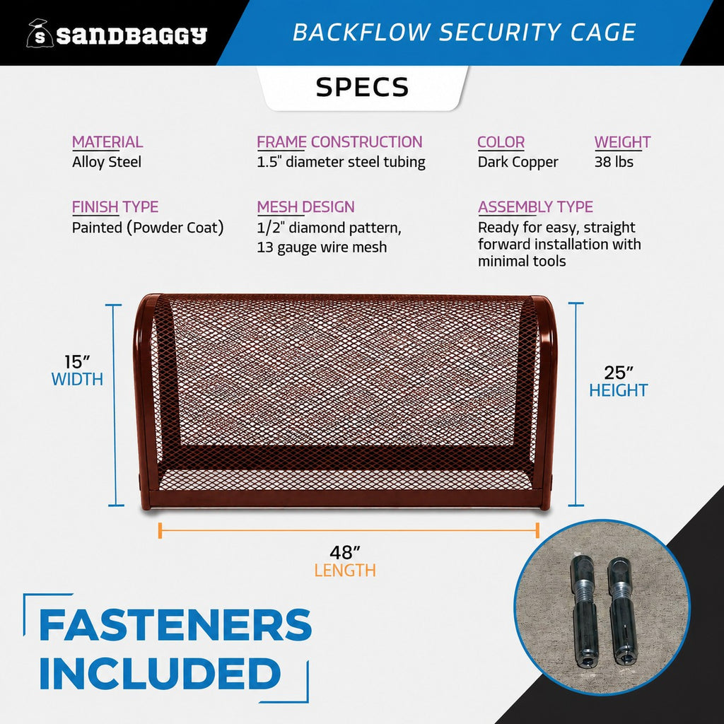 Standard Backflow Security Cage – Backflow Preventer Enclosure (Dark Copper, Large)