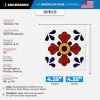 Daisy Floral Talavera Tile 