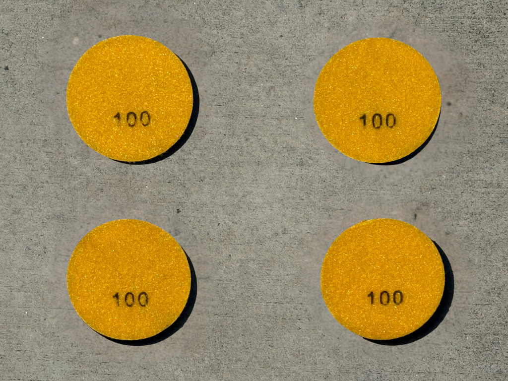 4 Diamond polishing pads - back shot