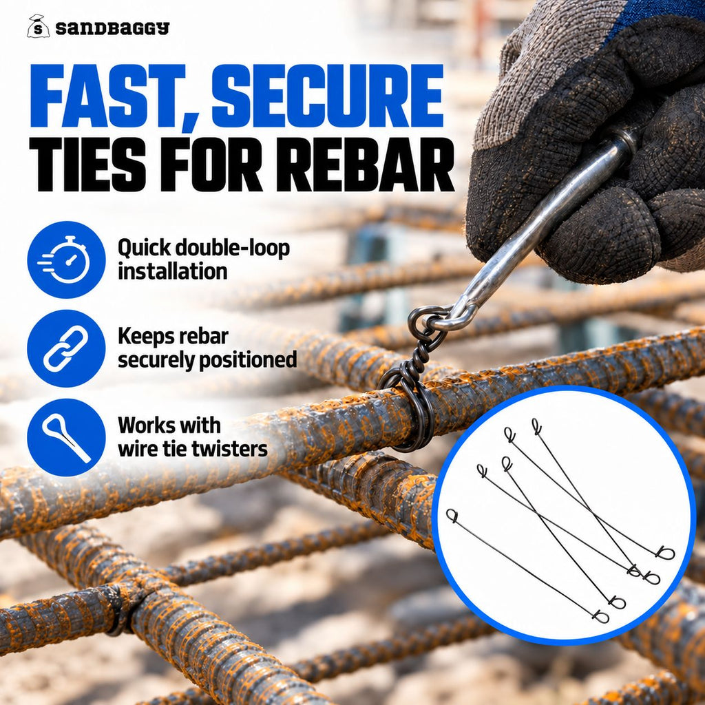 16 gauge double loop rebar ties for fast secure rebar tying