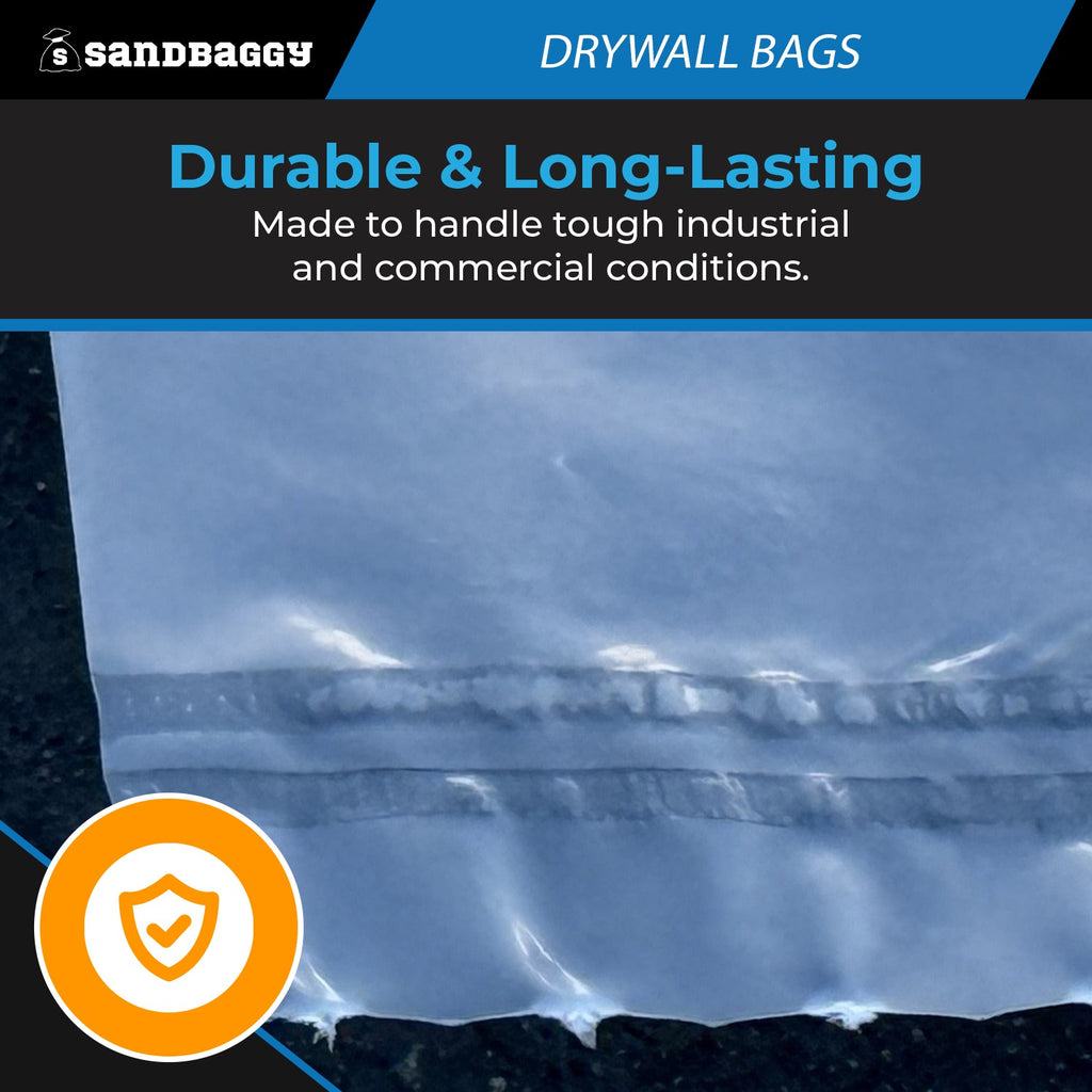 Clear Drywall Bags – 60 CF, 2 Mil Thick Plastic, USA Made