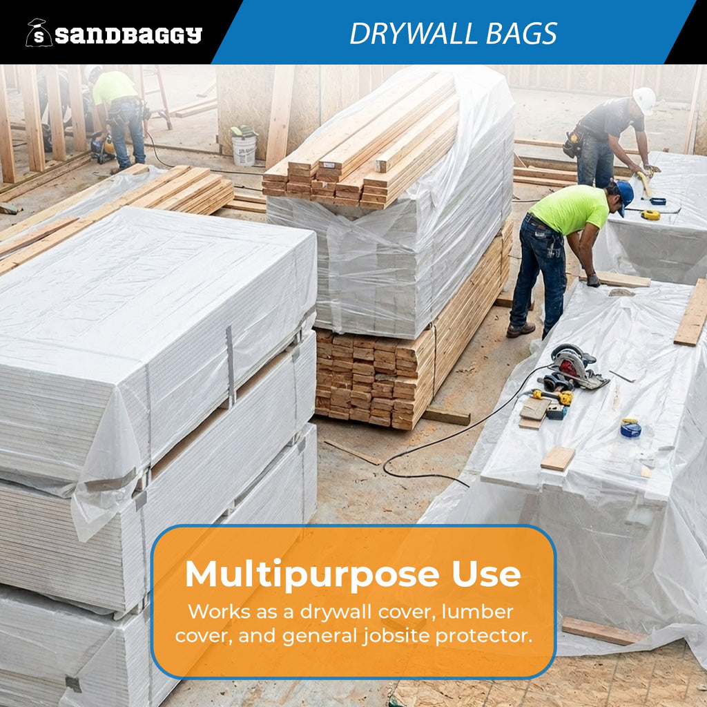 Clear Drywall Bags – 60 CF, 2 Mil Thick Plastic, USA Made