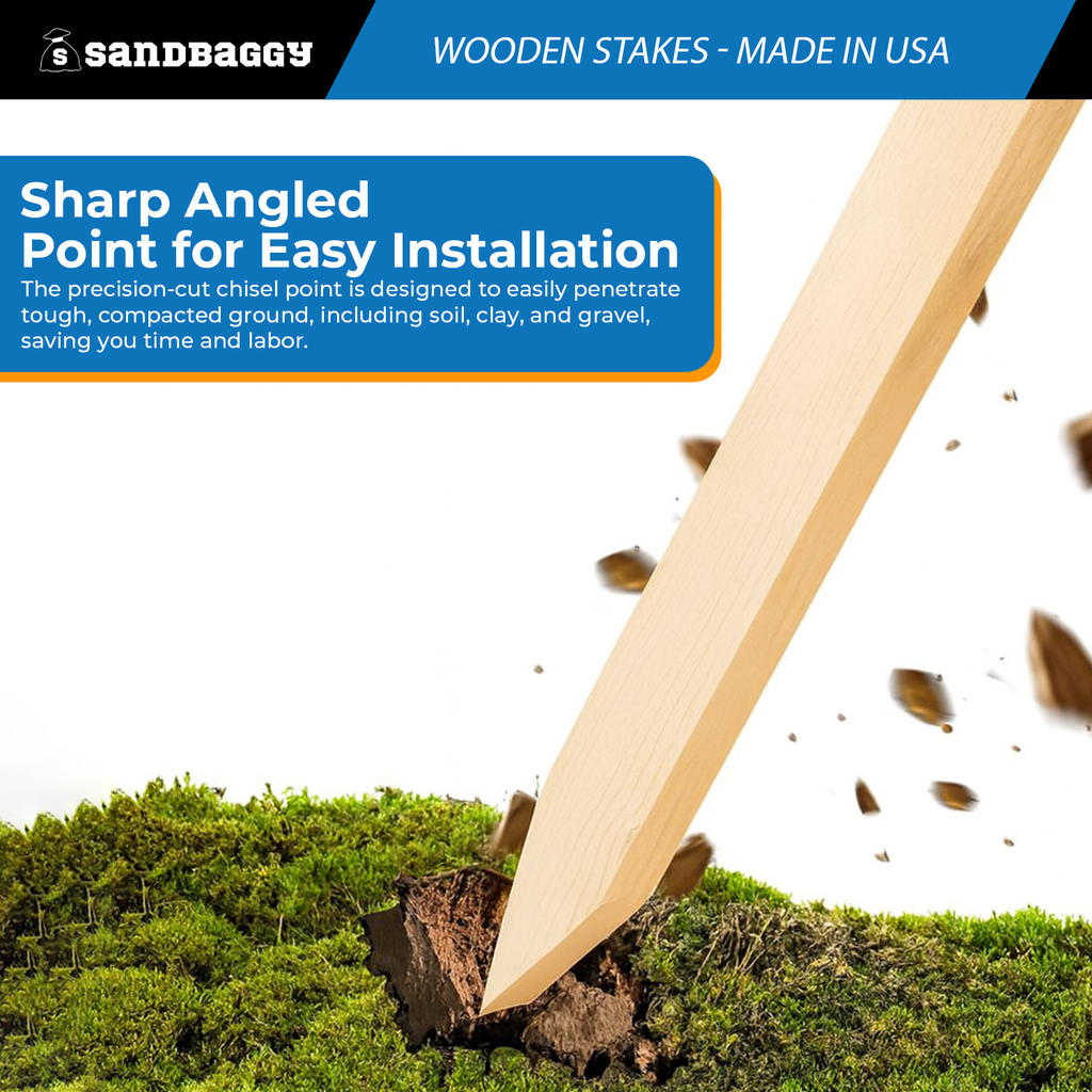 24-Inch Wooden Stakes | Made in USA