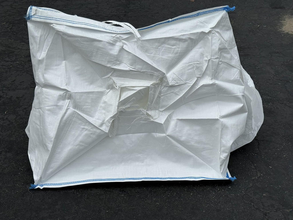 FIBC Bulk Bag – Duffle Top, Spout Bottom – 3000 lb Cap., Food Grade - 35" x 35" x 30" (25 Cu Ft )