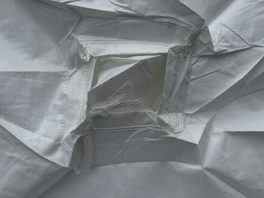 FIBC Bulk Bag – Duffle Top, Spout Bottom – 3000 lb Cap., Food Grade - 35" x 35" x 30" (25 Cu Ft )